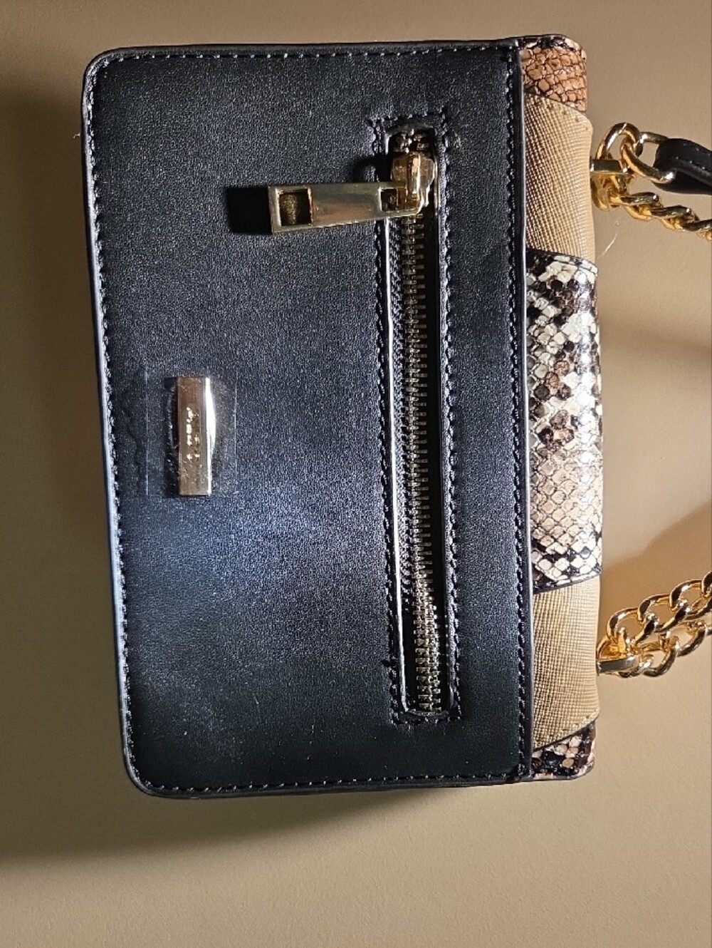 ALDO Multitone Snake-Print Shoulder Bag with Gold Chain - Picture 5 of 8